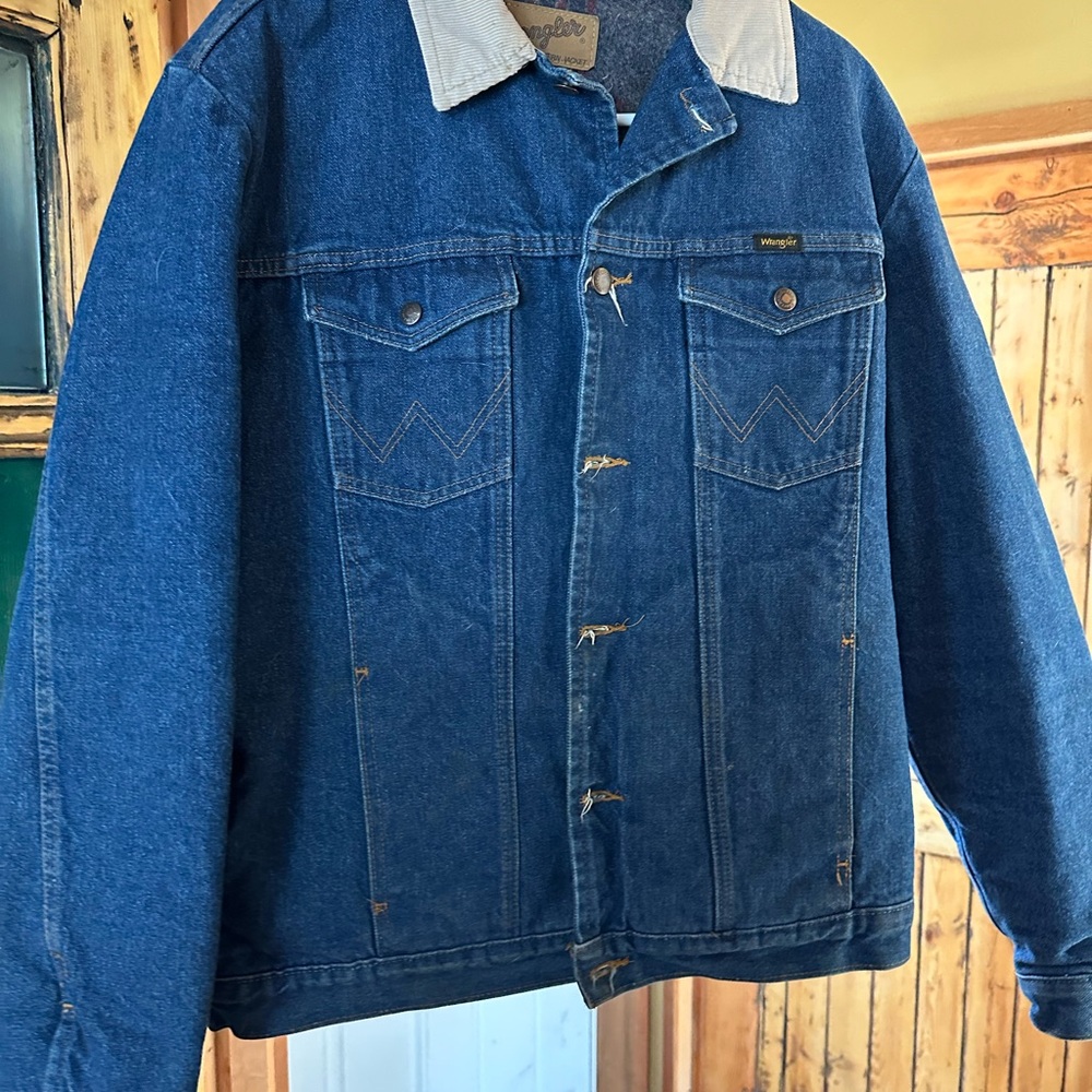 Wrangler Blue Denim Jacket with wool lining